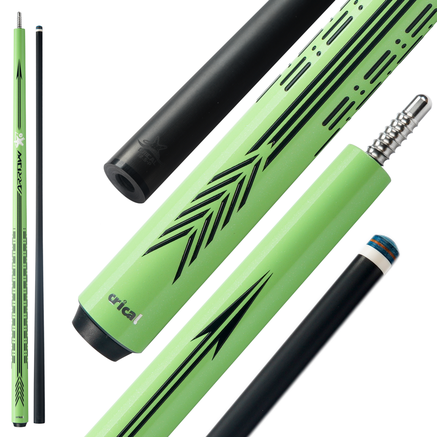 【CRICAL】CL-PD Carbon Fiber Pool Cue Stick - 58" Low Deflection Professional Pool Cue with Pro Taper Shaft, 3D Wrapless Grip, 12.5mm Tip & 3/8x8 Joint Billiard Stick
