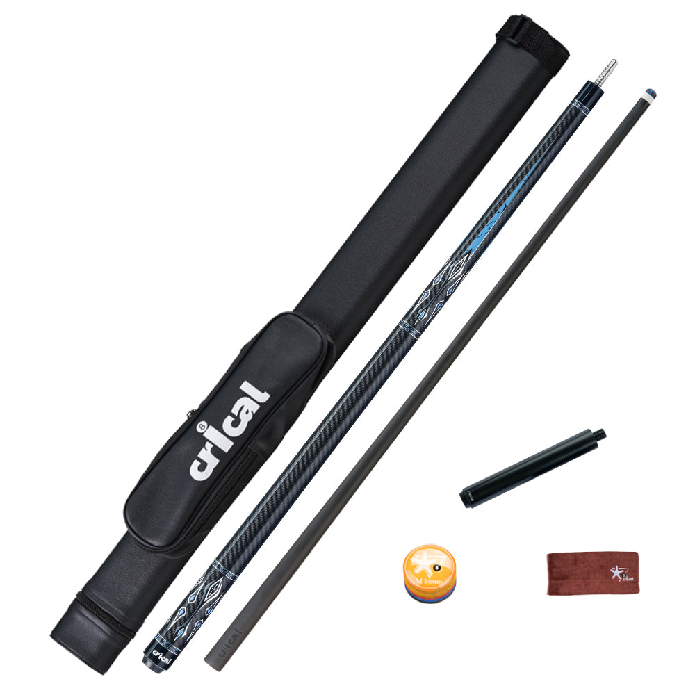 【CRICAL】CL-04 碳纤维台球杆,12.5mm 杆头,低偏转杆身,适用于台球杆