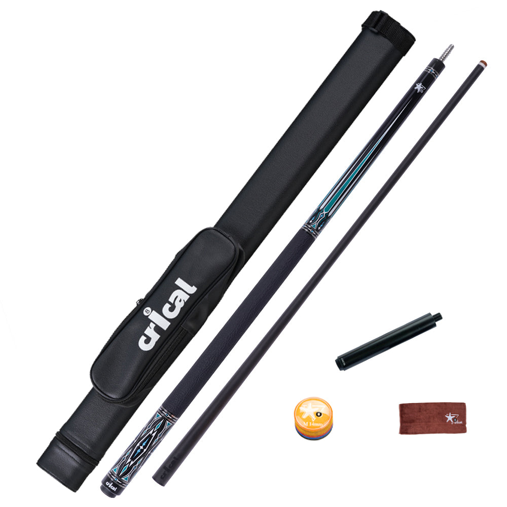 【CRICAL】CXD-2F 碳纤维台球杆,带 12.5 毫米尖头皮革握把,低偏转杆身,适用于台球杆