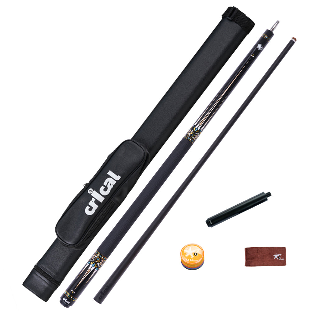【CRICAL】CXD-3YF Carbon Fiber Pool Cue Stick with 12.5mm Tip leather grip Low Deflection shaft for Billiard Cue Sticks
