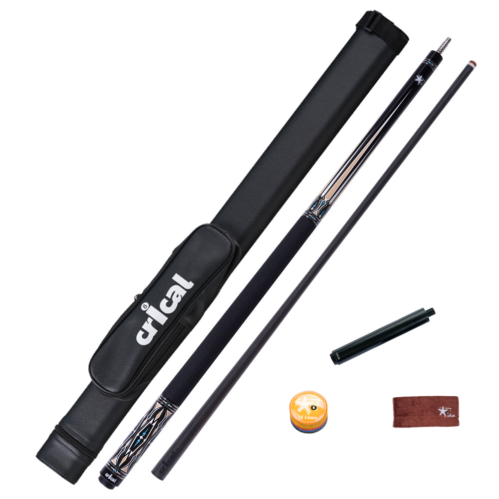 【CRICAL】CXD-2F 碳纤维台球杆,带 12.5 毫米尖头皮革握把,低偏转杆身,适用于台球杆