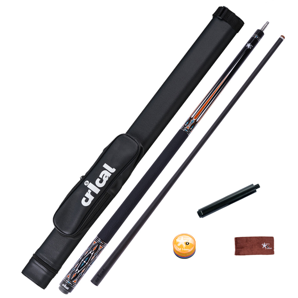 【CRICAL】CXD-2F 碳纤维台球杆,带 12.5 毫米尖头皮革握把,低偏转杆身,适用于台球杆