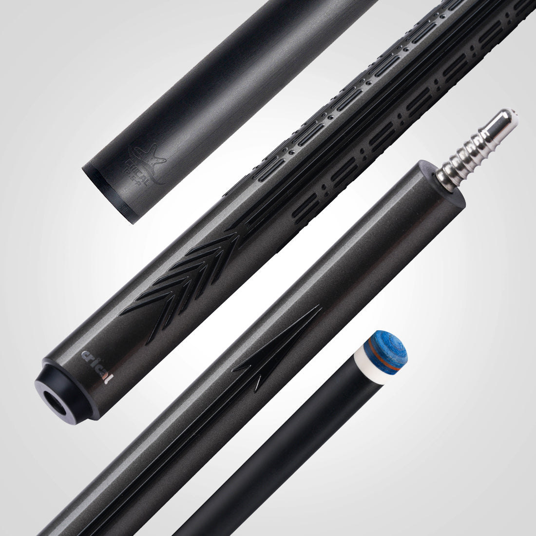 【CRICAL】CL-PD-05 Carbon Fiber Pool Cue Stick - 58" Low Deflection Professional Pool Cue with Pro Taper Shaft, 3D Wrapless Grip, 12.5mm Tip & 3/8x8 Joint Billiard Stick