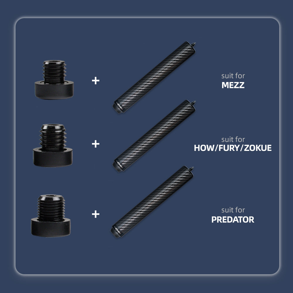 Crical Billiard Cue extension with carbon fibe material suitable for PREDATOR MEZZ How Crical extension professional billiard accessories