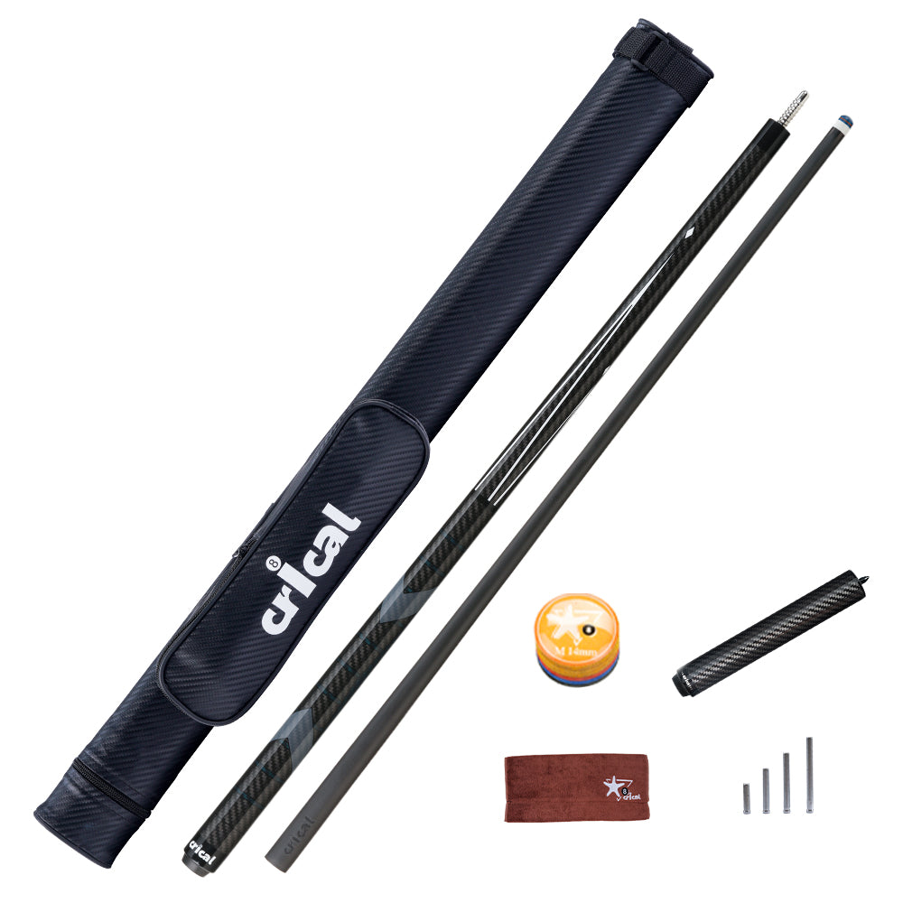 【Crical】CL-01 Carbon Fiber Pool Cue Stick with 12.5mm Tip Low Deflection shaft for Billiard Cue Sticks