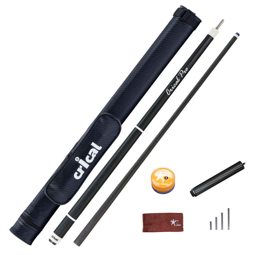 【Crical】PRO-1 Carbon Fiber Pool Cue Stick with 12.5mm Tip Low Deflection shaft for Billiard Cue Sticks