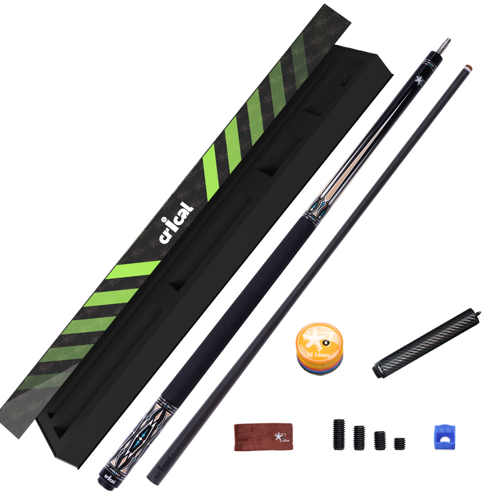 【Crical】CXD-2YF Carbon Fiber Pool Cue Stick with 12.5mm Tip leather grip Low Deflection shaft for Billiard Cue Sticks