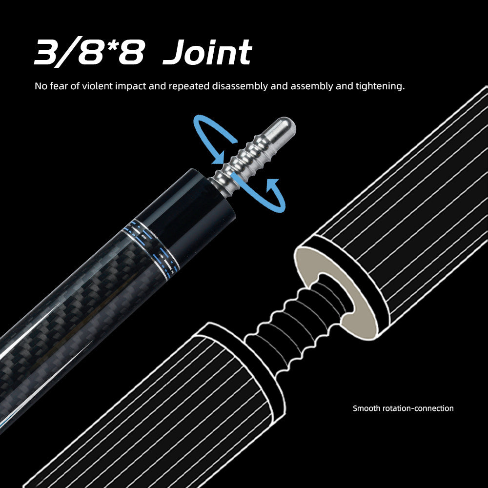【CRICAL】CL-04 Carbon Fiber Pool Cue Stick with 12.5mm Tip Low Deflection shaft for Billiard Cue Sticks