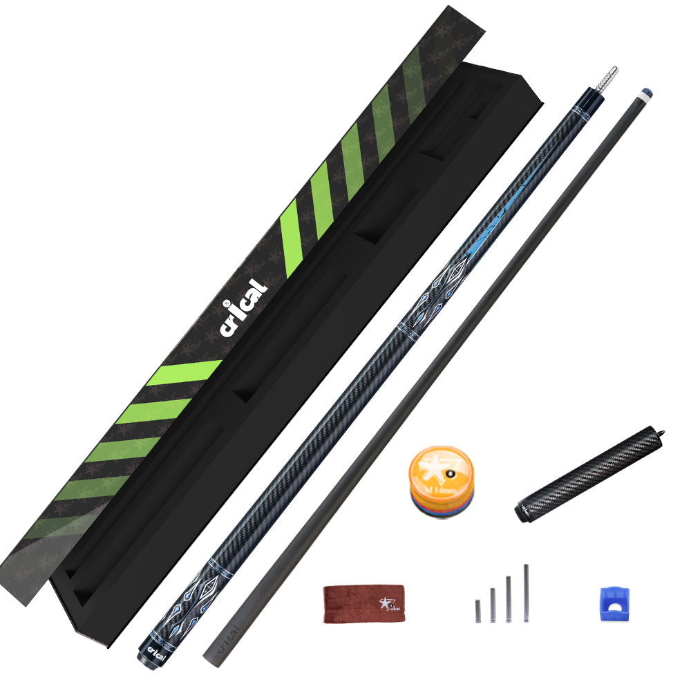 【CRICAL】CL-04 碳纤维台球杆,12.5mm 杆头,低偏转杆身,适用于台球杆
