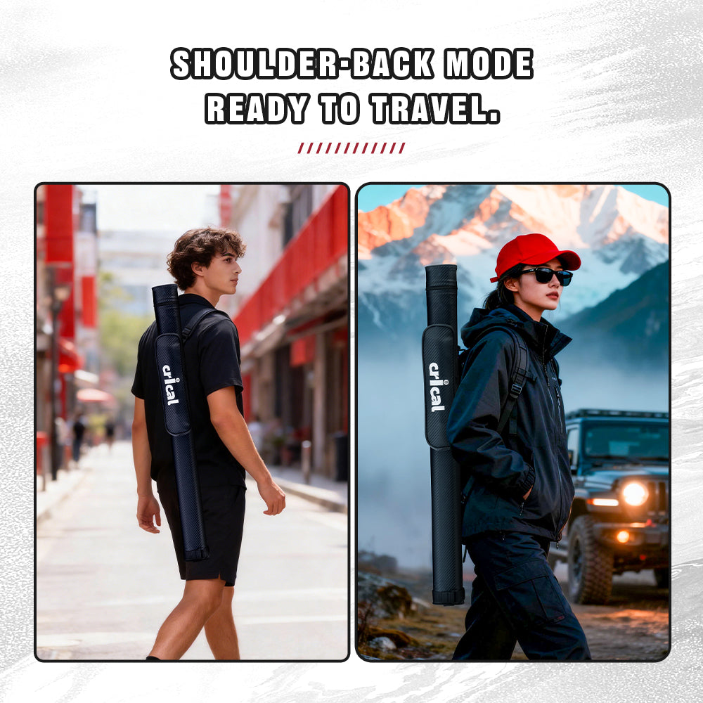 【CRICAL】Pool Cue Case with 2 Holes 1 butt 1shaft for 1/2 Billiard cue cases