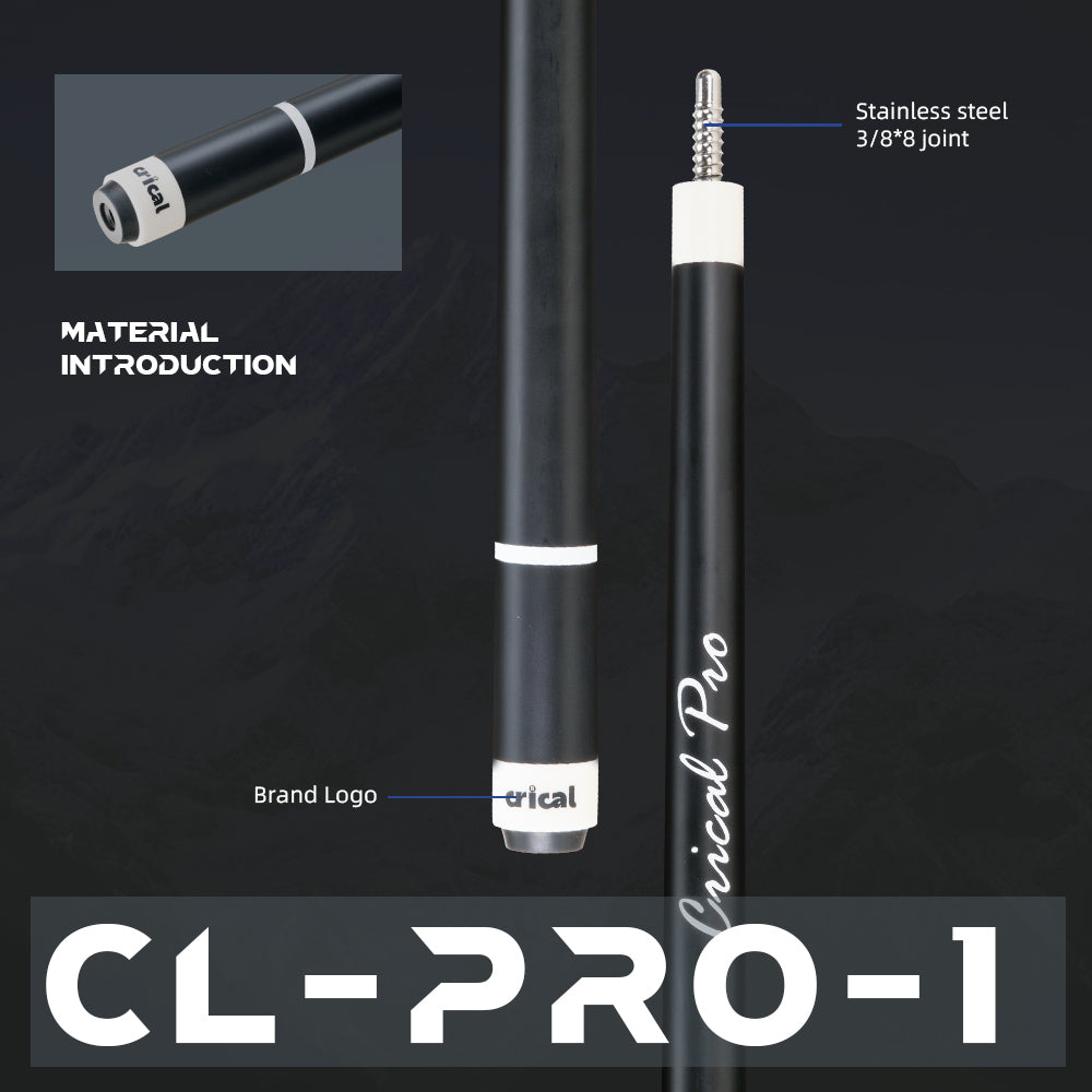 【CRICAL】CL-PRO  Carbon Fiber Pool Cue Stick with 12.5mm Tip Low Deflection shaft for Billiard Cue Sticks(ship from USA)