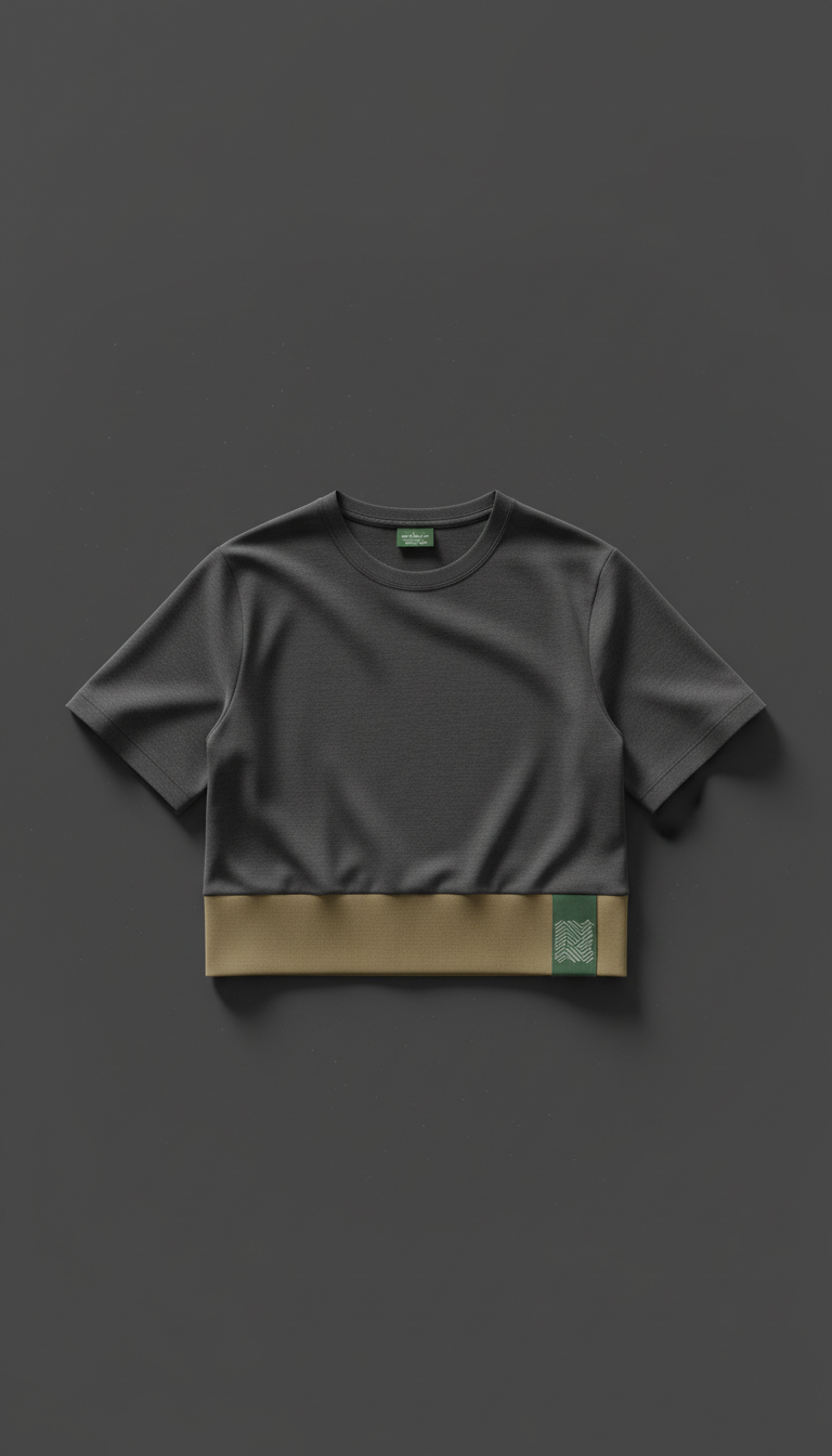 Cropped tee with signature club tag