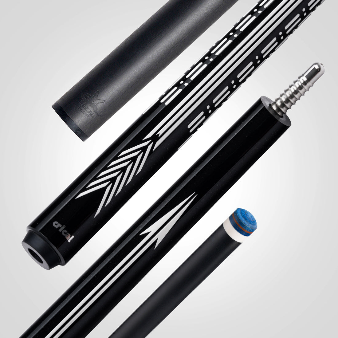 【CRICAL】CL-PD-05 Carbon Fiber Pool Cue Stick - 58" Low Deflection Professional Pool Cue with Pro Taper Shaft, 3D Wrapless Grip, 12.5mm Tip & 3/8x8 Joint Billiard Stick