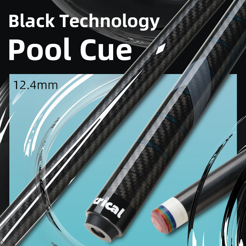CRICAL CL-01 Billiard Carbon Fiber Pool Cue 12.4mm Tip 1/2 Split Stick 3*8/8 Radial Pin Joint 147cm Black Technology  Billiards