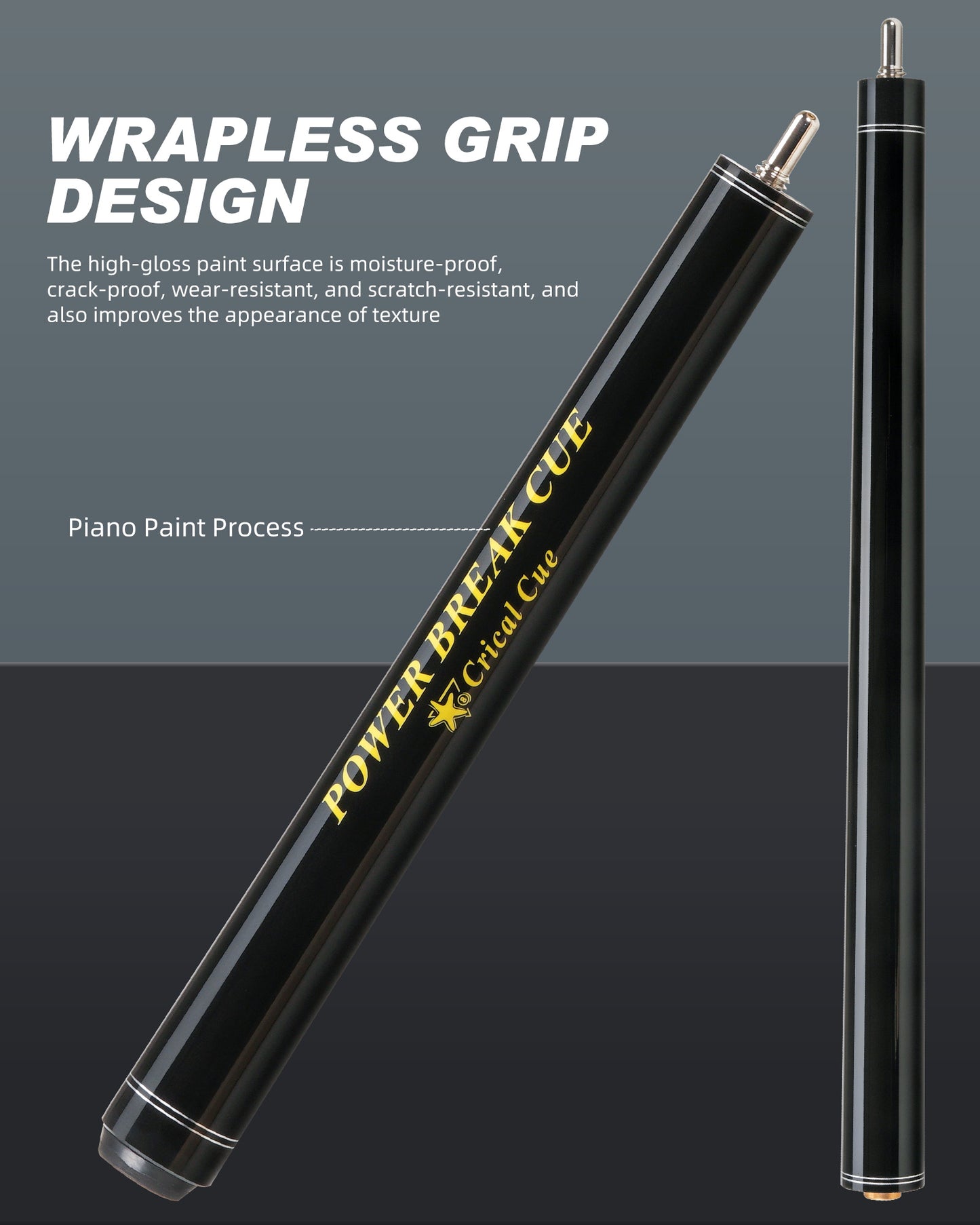 【Crical】Break Jump Cue with 3 Piece Heavy Hitter Jump Break Cue 13.2mm Tip Professional Punch Jump Cue
