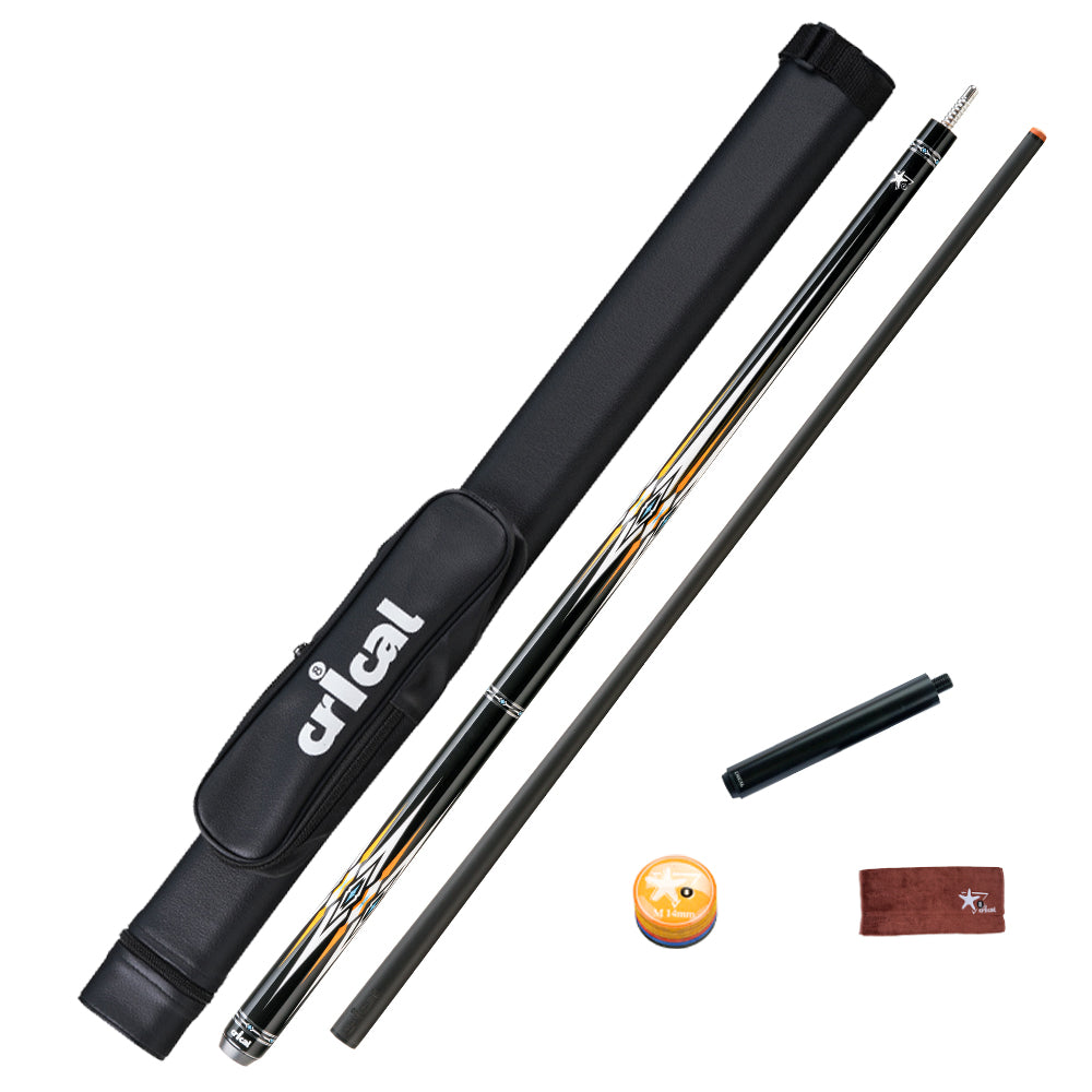 【CRICAL】CXD-2F 碳纤维台球杆,带 12.5 毫米尖头皮革握把,低偏转杆身,适用于台球杆