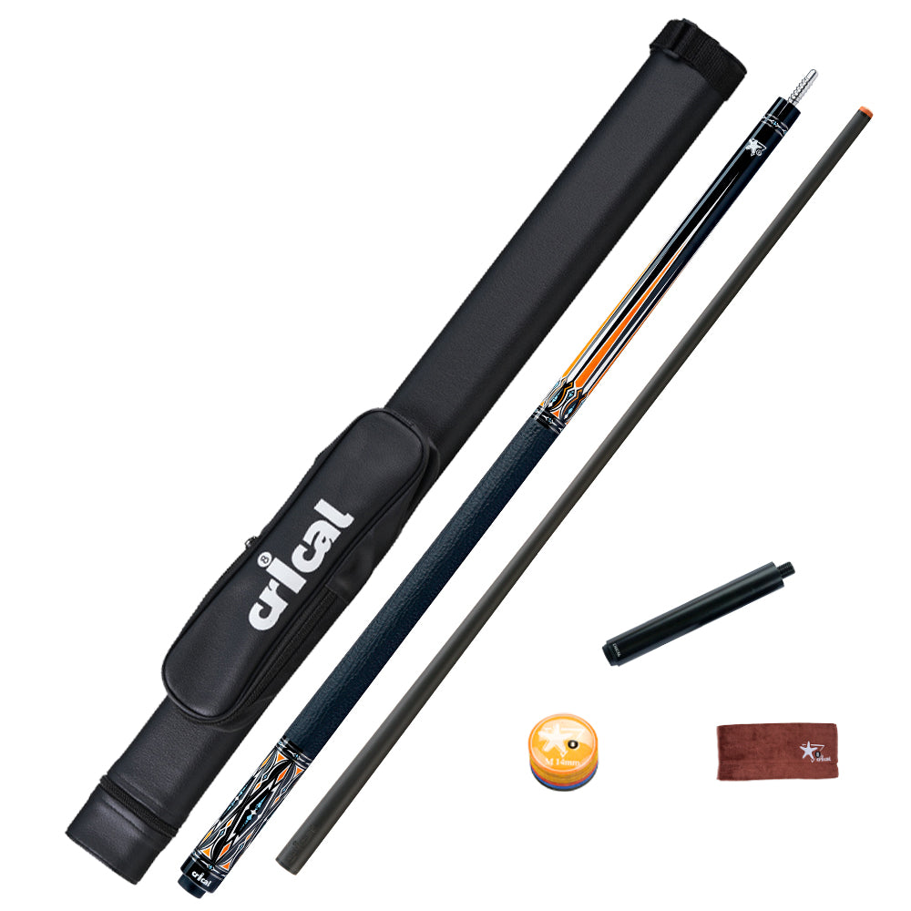 【Crical】CXD-2YF Carbon Fiber Pool Cue Stick with 12.5mm Tip leather grip Low Deflection shaft for Billiard Cue Sticks