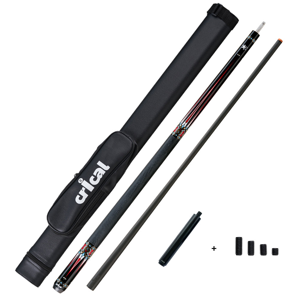 【Crical】CXD-3RF Carbon Fiber Pool Cue Stick with 12.5mm Tip leather grip Low Deflection shaft for Billiard Cue Sticks