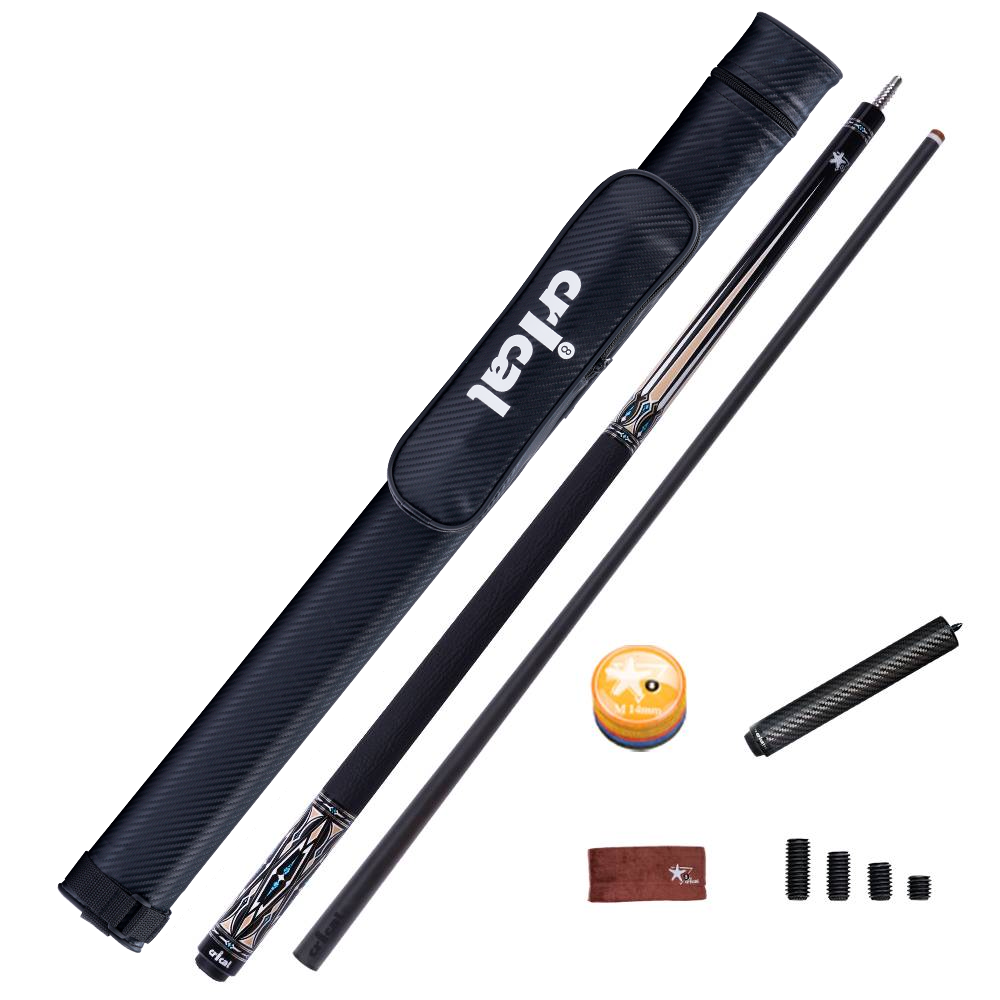 【Crical】CXD-2YF Carbon Fiber Pool Cue Stick with 12.5mm Tip leather grip Low Deflection shaft for Billiard Cue Sticks