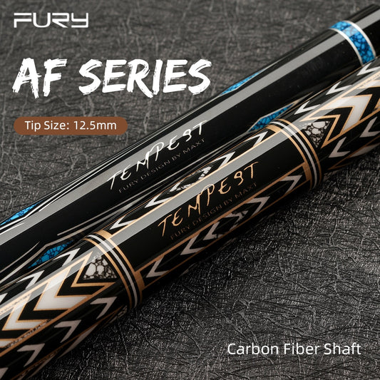 FURY Billiard  AF Series Carbon Fiber Pool Cue Stick 12.5mm Professional Carbon Technology Low Deflection3/8*10 Joint 147cm Kit