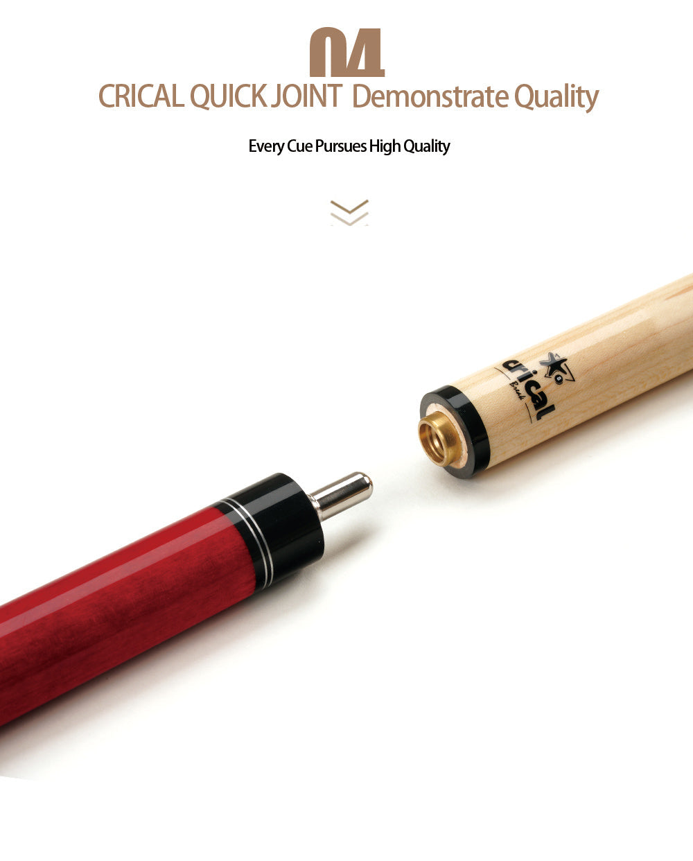 【CRICAL】Punch Jump Cue(3 Pieces- Red)