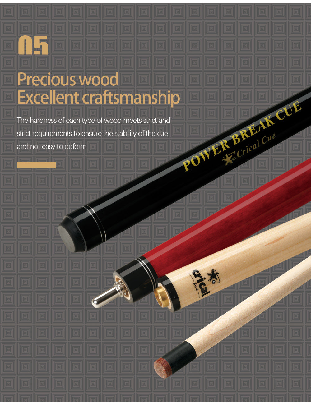 【CRICAL】Punch Jump Cue(3 Pieces- Red)