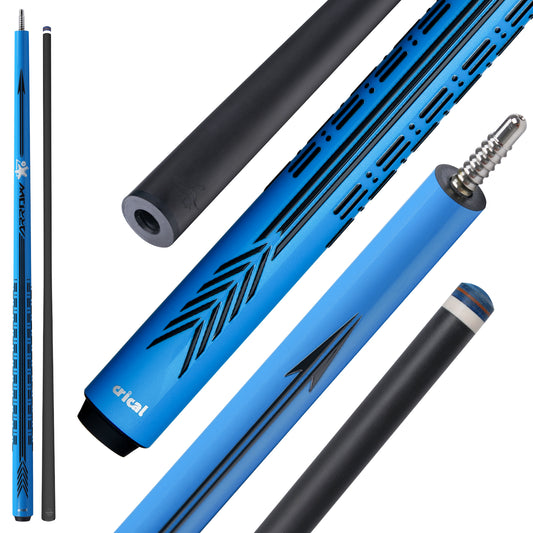 【CRICAL】CL-PD-02 Carbon Fiber Pool Cue Stick - 58" Low Deflection Professional Pool Cue with Pro Taper Shaft, 3D Wrapless Grip, 12.5mm Tip & 3/8x8 Joint Billiard Stick