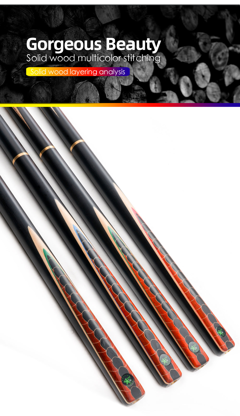 【CRICAL】Dragon Scale-Green (3/4 Snooker Cue)