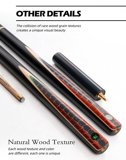 【CRICAL】3/4 Split Snooker Cues with 10-10.2mm Tip and Extension Cases for Professional Snooker Cue Stick（Dragon-Blue）