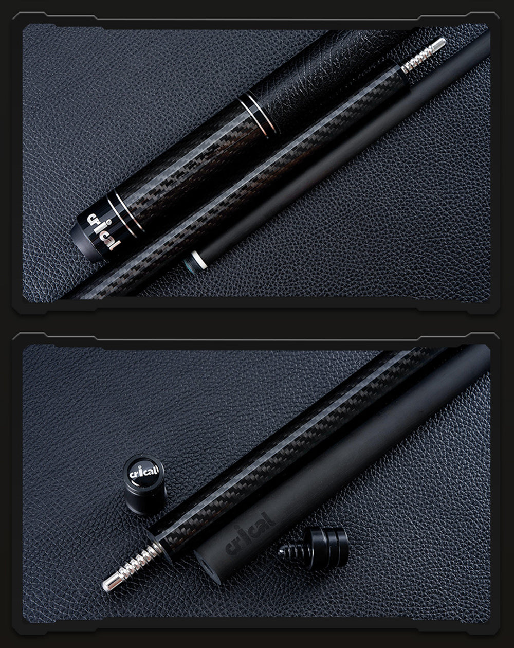 【CRICAL】VP-1 Carbon Fiber Pool Cue Stick - 58" Low Deflection Professional Pool Cue with Pro Taper Shaft,12.5mm Tip & 3/8x8 Joint Billiard Stick for Enhanced Control & Accuracy