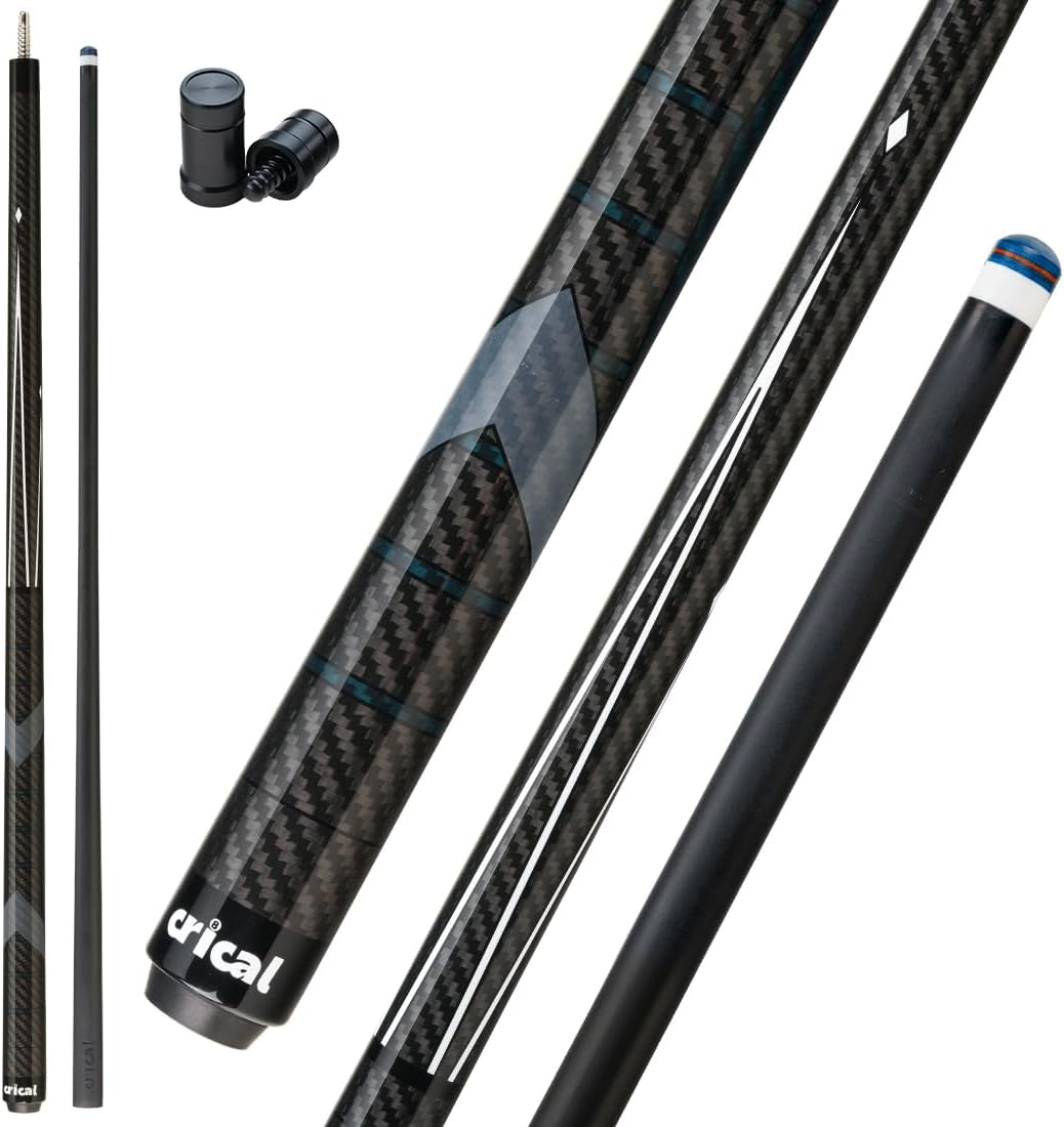 CL-PRO 1】CRICAL Carbon Fiber Pool Cue Stick with 12.5mm Tip Low Defle