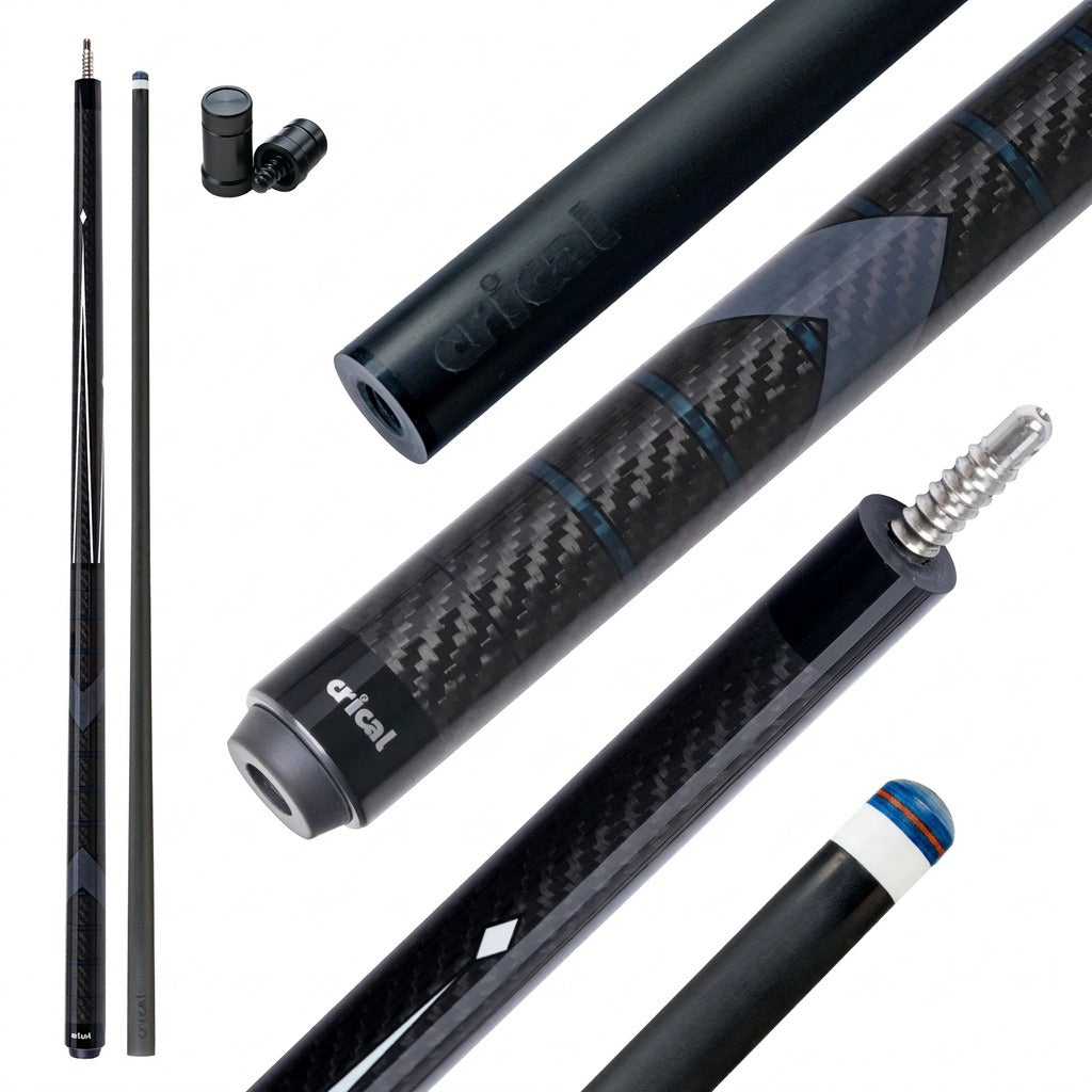CRICAL】CL-02 Carbon Fiber Pool Cue Stick with 12.5mm Tip Low Deflecti