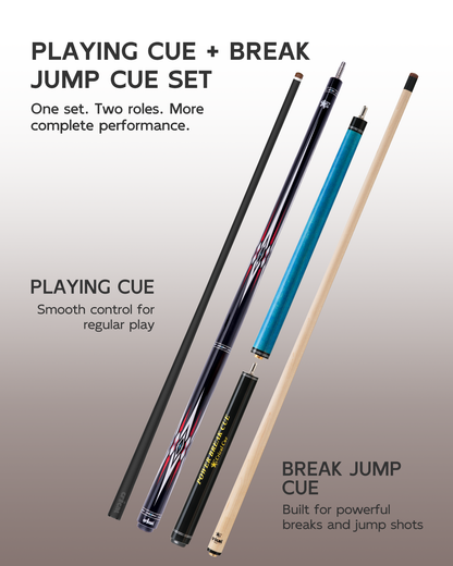 【CXD-1F】CRICAL Pro Taper Carbon Fiber Pool Cue Set with Maple Jump Break Cue