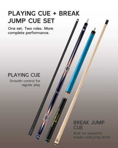 【CXD-1F】CRICAL Pro Taper Carbon Fiber Pool Cue Set with Maple Jump Break Cue