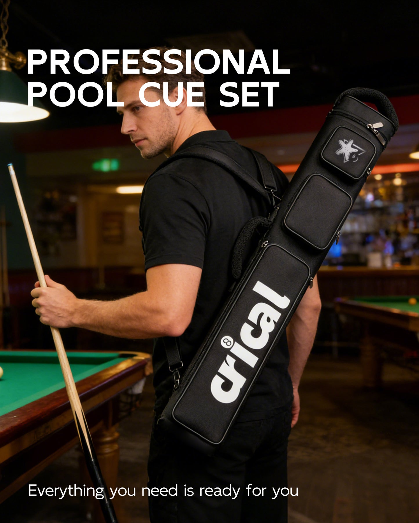 【CRICAL】VP-1 VP-2 Carbon Fiber Pool Cue Stick - 58" Professional Pool Cue with 12.5mm Tip & 3/8x8 Joint Billiard Stick