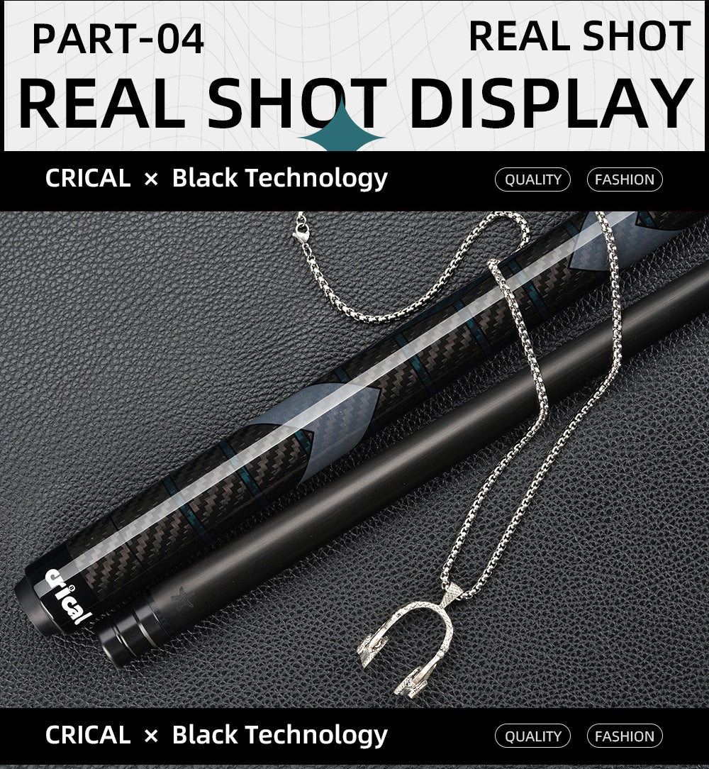 CRICAL CL-01 Carbon Fiber Pool Cue Stick Black Technology Low Deflection 12.4mm Tip 3 * 8/8 Joint Pin Professional 1/2 Billiard