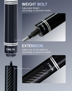 【WR-set】CRICAL Carbon Fiber Pool Cue Set with Ebony Rear Section