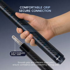 【CL-02】Carbon Fiber Pool Cue Stick with 12.5mm Tip Low Deflection shaft for Billiard Cue Sticks