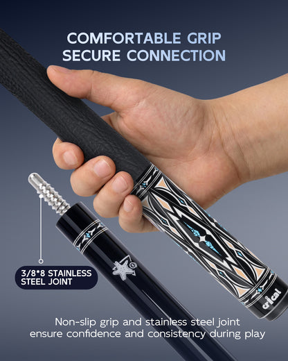 【Crical】CXD-2YF Carbon Fiber Pool Cue Stick with 12.5mm Tip leather grip Low Deflection shaft for Billiard Cue Sticks