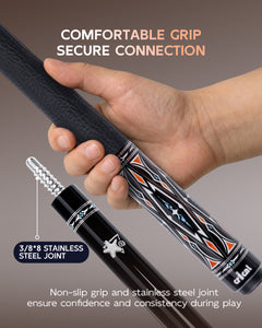 【CRICAL】CXD-2F Carbon Fiber Pool Cue Stick with 12.5mm Tip leather grip Low Deflection shaft for Billiard Cue Sticks