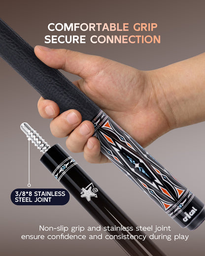 【CRICAL】CXD-2F Carbon Fiber Pool Cue Stick with 12.5mm Tip leather grip Low Deflection shaft for Billiard Cue Sticks