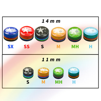 【CRICAL】Billiard Tips with Rainbow Tips 11/14mm Multilayer Pig Skin Cue Tips for Snooker Cue Tips for Billiards Cue Tip Accessories