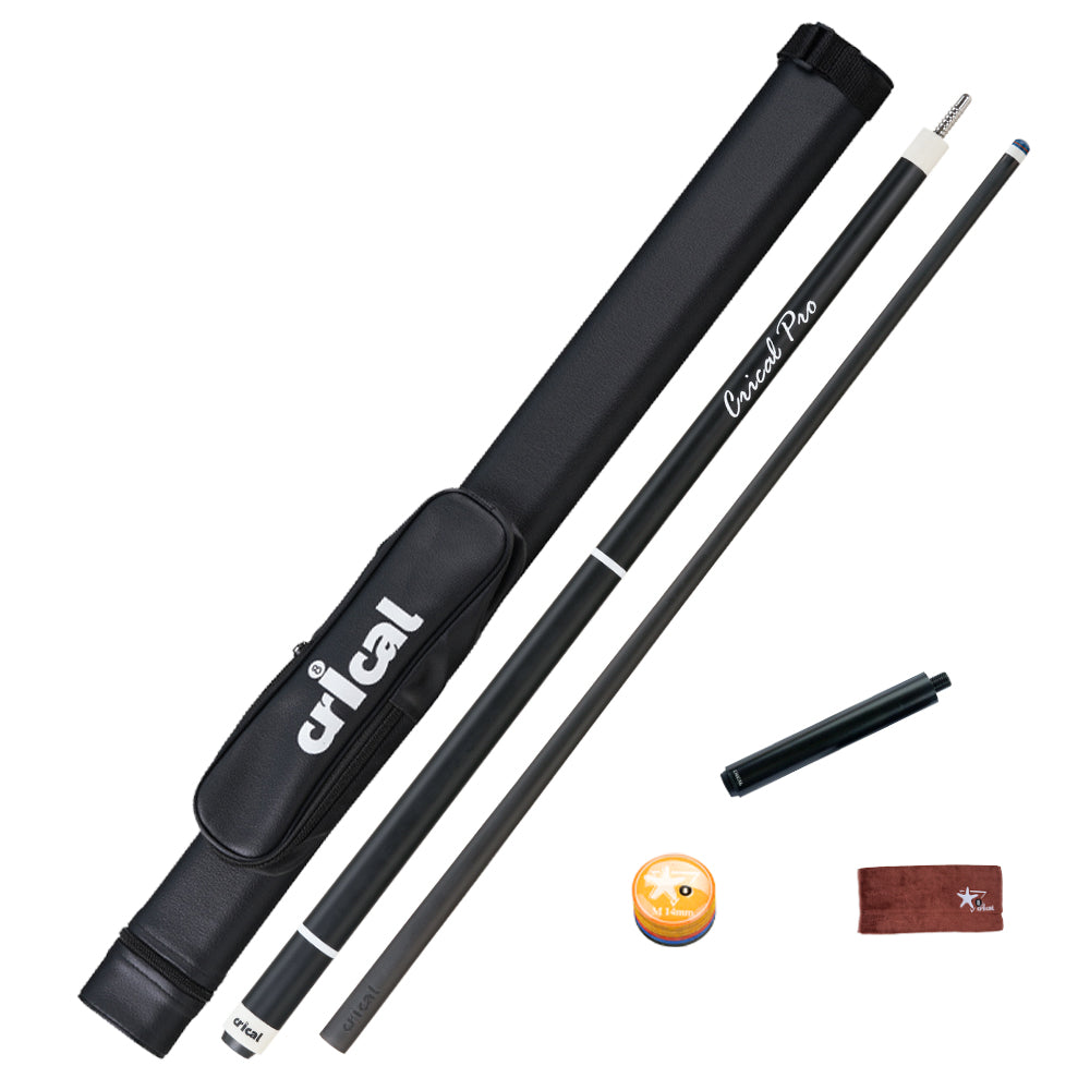 【Crical】PRO-1 Carbon Fiber Pool Cue Stick with 12.5mm Tip Low Deflection shaft for Billiard Cue Sticks