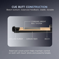 【CL-04】CRICAL Carbon Fiber Pool Cue Stick with 12.5mm Tip Low Deflection shaft for Billiard Cue Sticks
