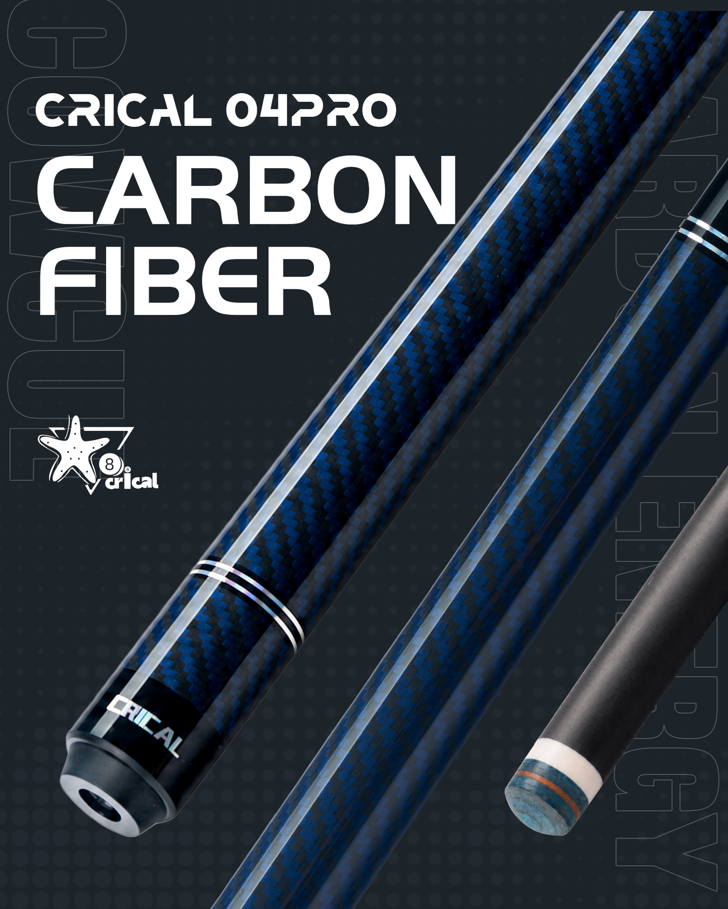【CL pro 4 G】CRICAL CL-PRO-4 58-Inch Carbon Fiber Pool Cue
