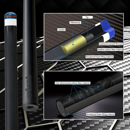 【CRICAL】CL-02 Carbon Fiber Pool Cue Stick with 12.5mm Tip Low Deflection shaft for Billiard Cue Sticks