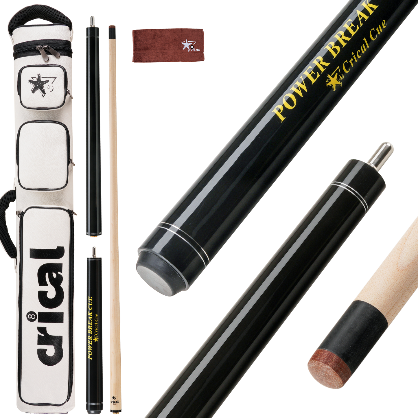 【CRICAL】Break Jump Cue with 3 Piece  Heavy Hitter Jump Break Cue 13mm Tip Punch Cue Professional Jump Cue (Ship from USA)
