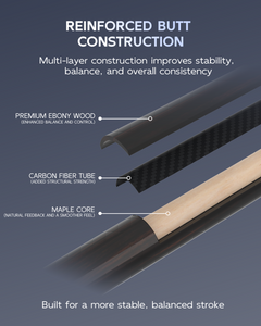 【WR-set】CRICAL Carbon Fiber Pool Cue Set with Ebony Rear Section