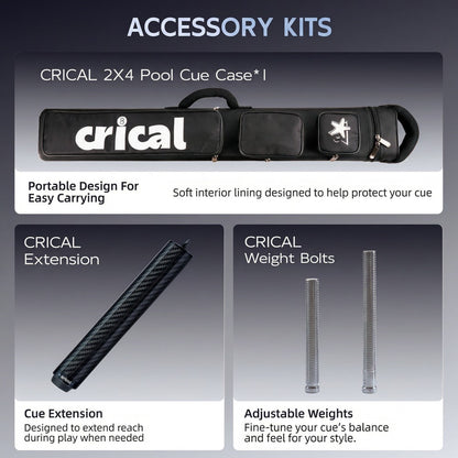 【CRICAL】CL-03 Carbon Fiber Pool Cue Stick with 12.5mm Tip Low Deflection shaft for Billiard Cue Sticks