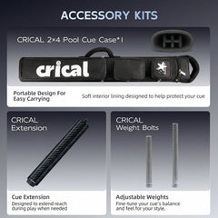 【CL-PRO 1】CRICA Carbon Fiber Pool Cue Stick with 12.5mm Tip Low Deflection shaft for Billiard Cue Sticks（ship from USA）